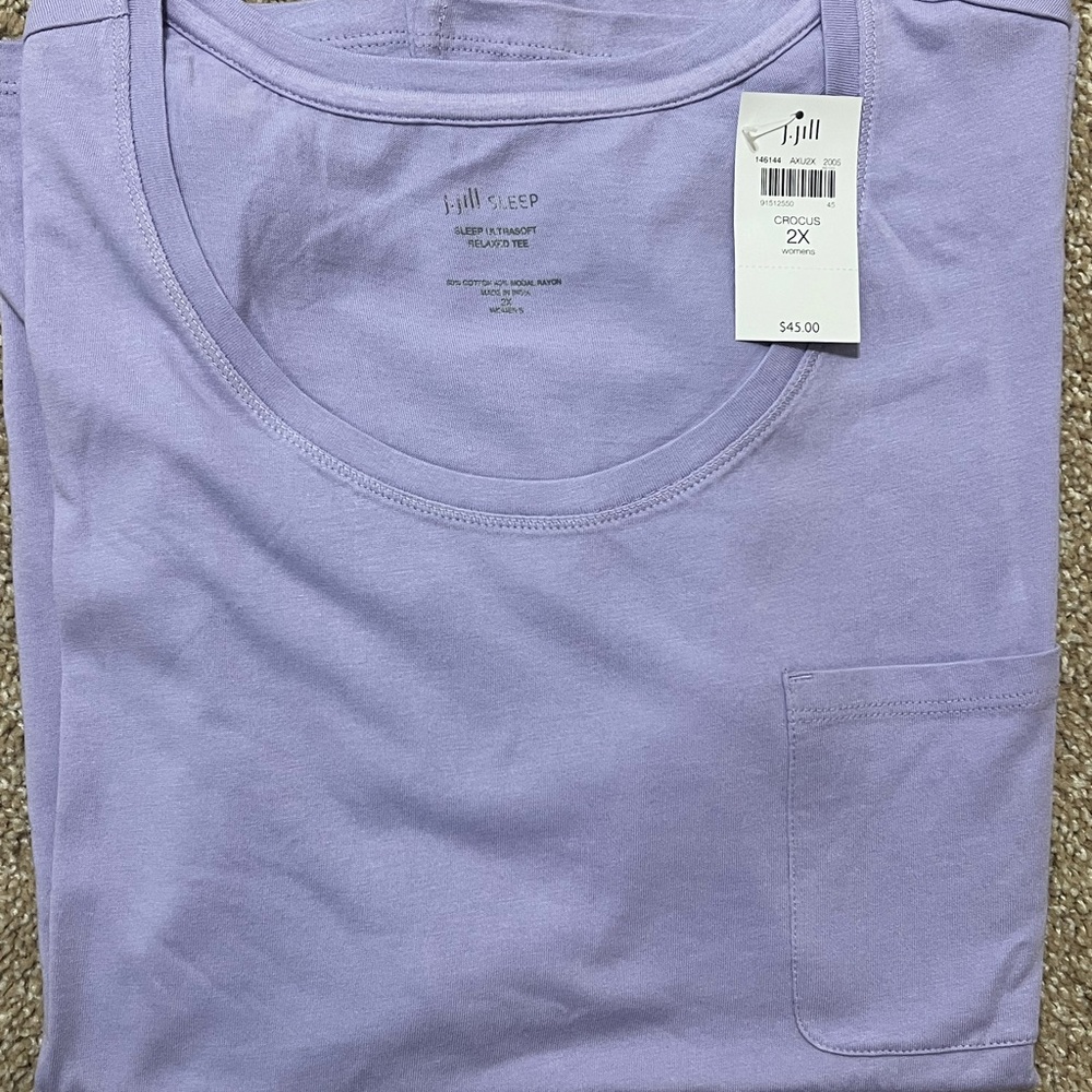 J. Jill Lavender Sleep Tee with Cropped Pant Set